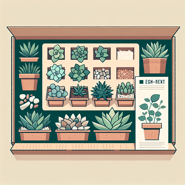boxed succulents with eco-friendly fillers