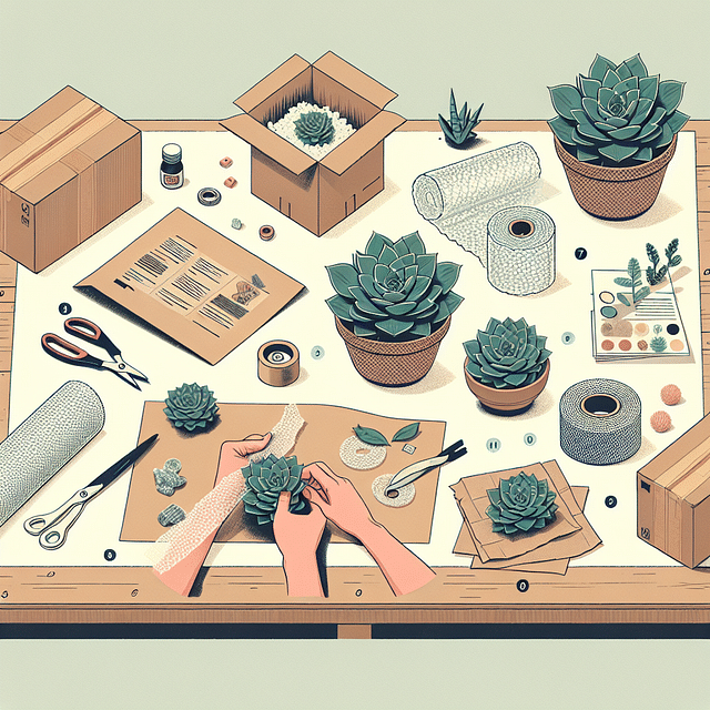 wrapping succulents for shipping