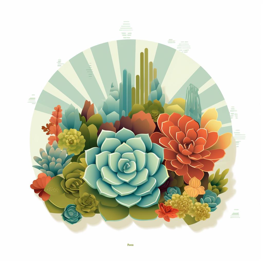 Climate map with succulent plant