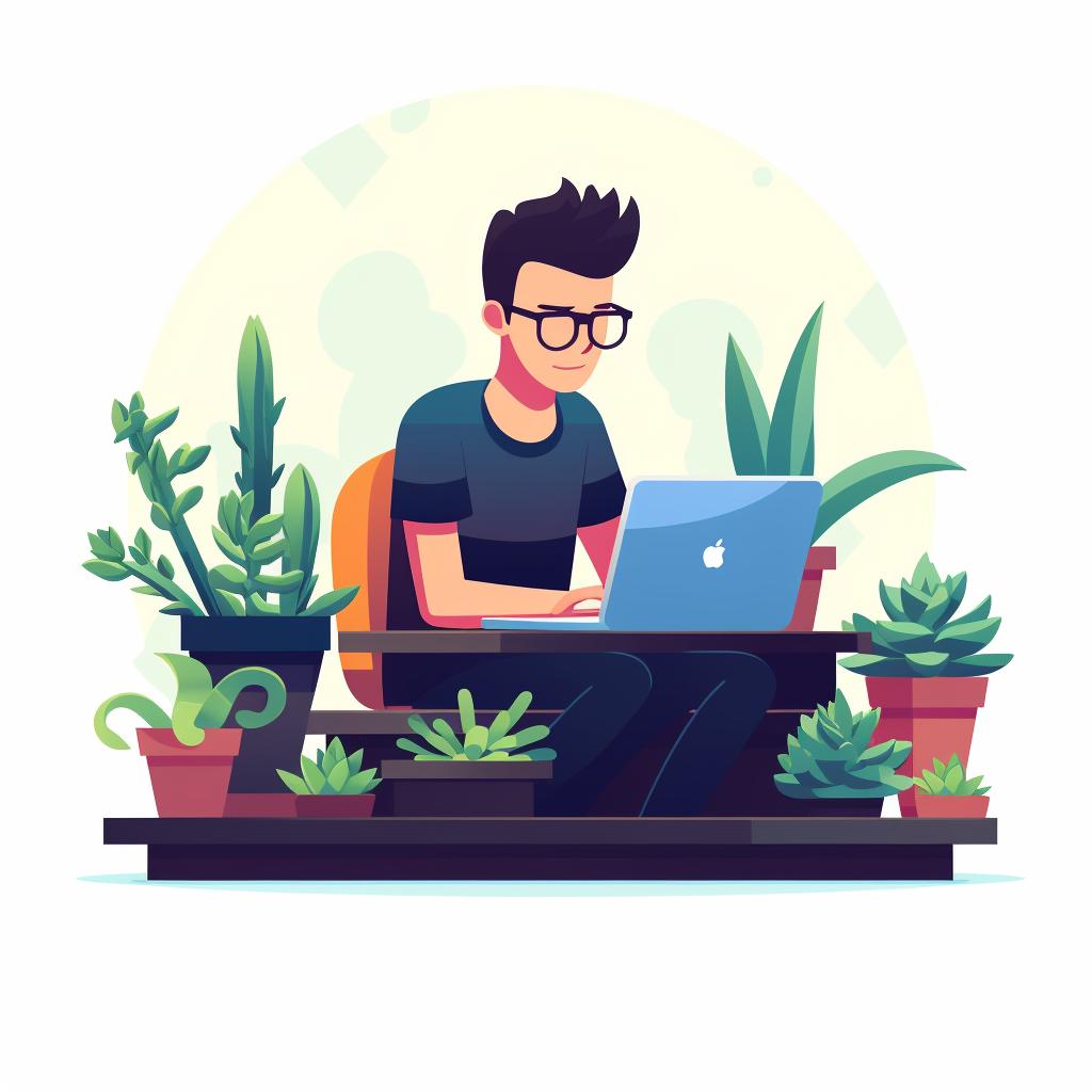 Person researching succulent species on a laptop