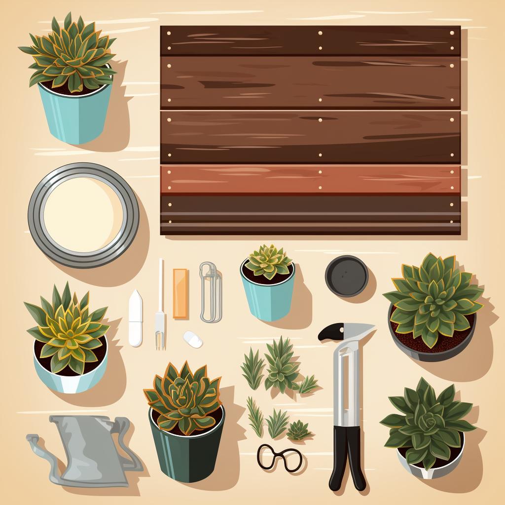 Materials needed for DIY succulent planter