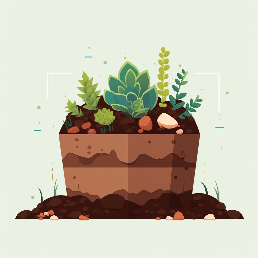 Planter filled with succulent soil mix