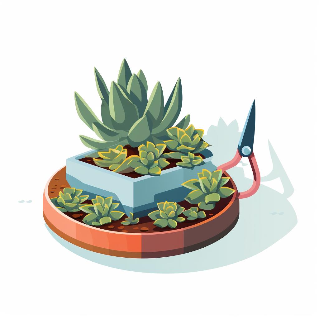 Cutting from a miniature succulent drying out