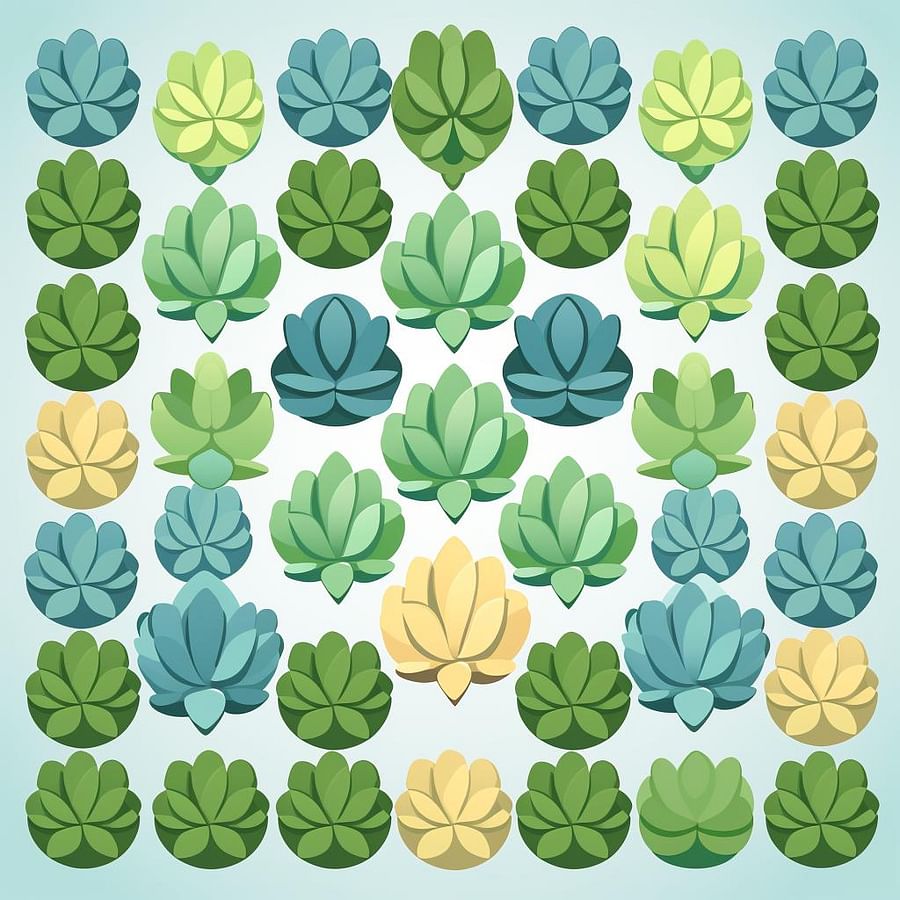 Arranged succulent leaves on a flat surface in a well-ventilated area