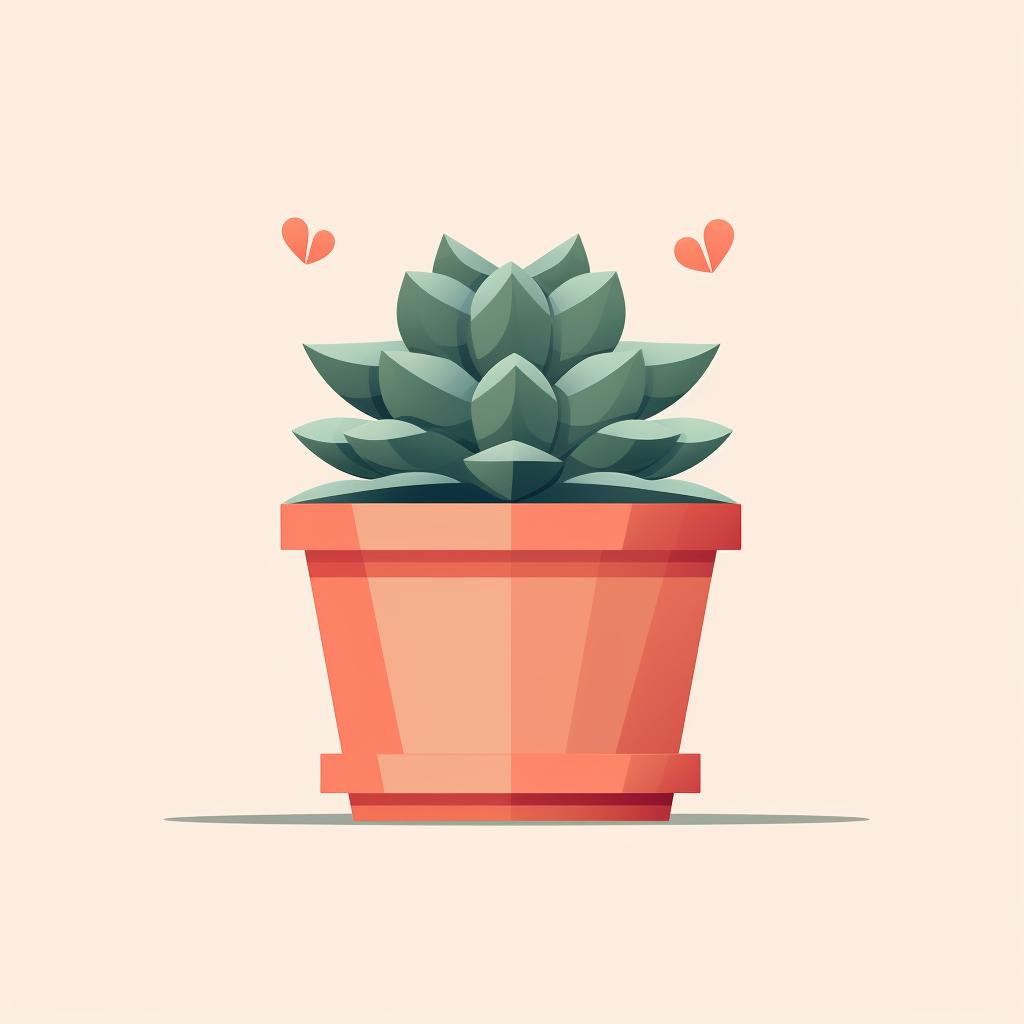 A succulent being positioned in the center of a new pot.