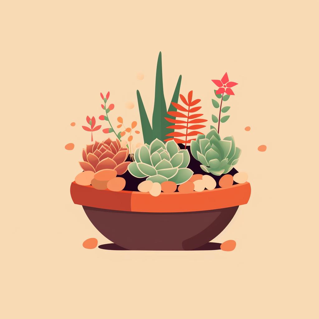 A small pot filled with succulent mix