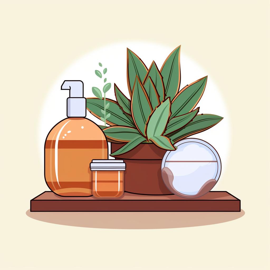 Natural treatments like dish soap and cinnamon next to a succulent plant