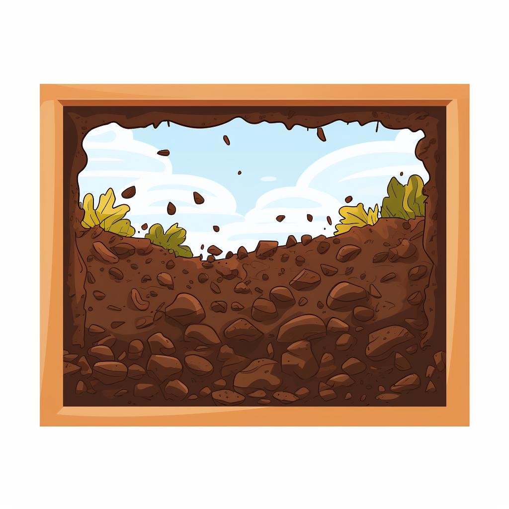 Picture frame filled with soil
