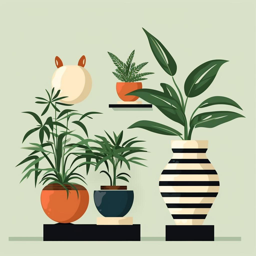 A Zebra Plant and Jade Plant in indoor pots