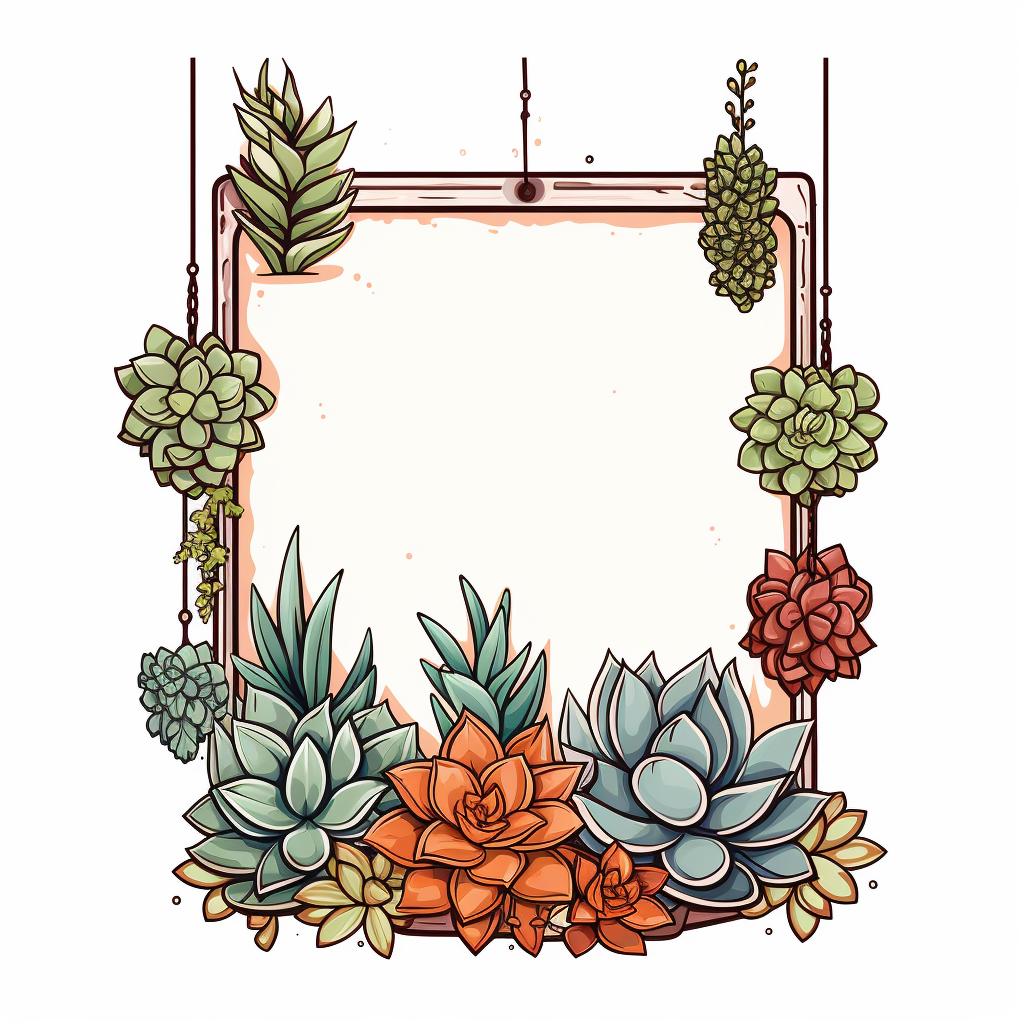 Hanging succulent picture frame