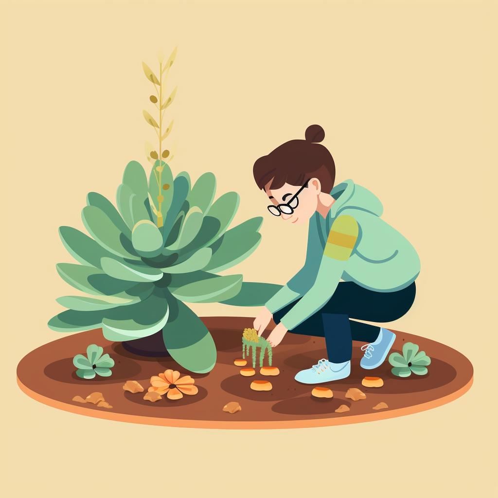 Inspecting a succulent plant for pests